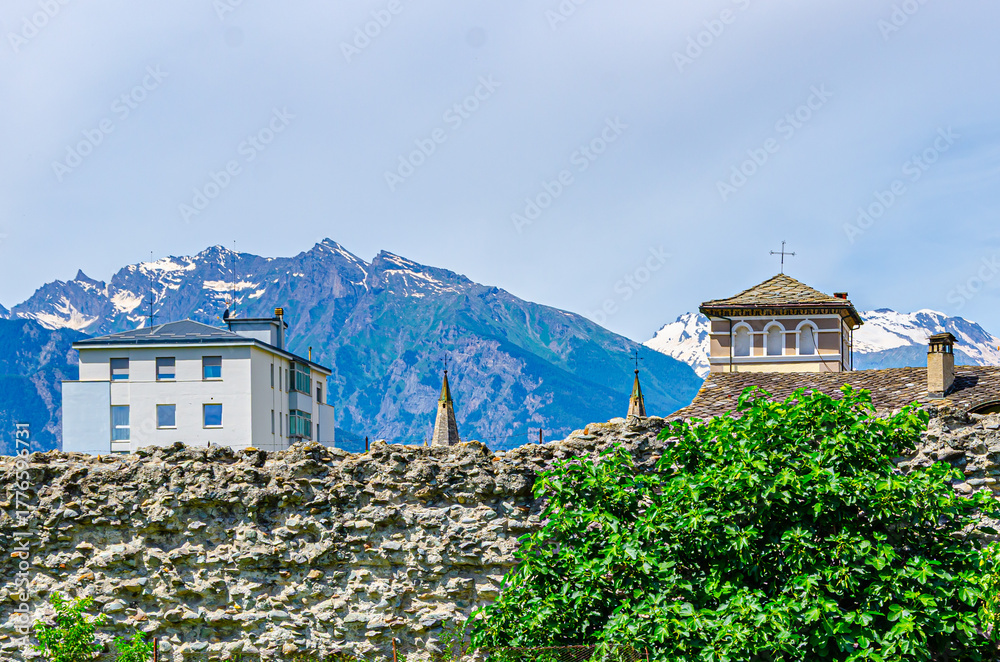 Fototapeta premium Small town in mountains