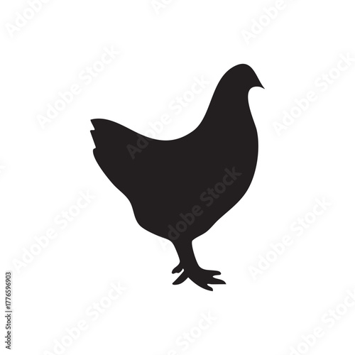 Silhouette of hen vector icon