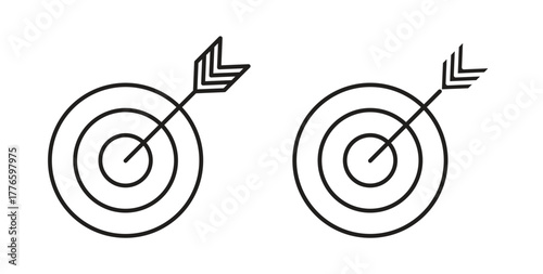 Bulls eye icons set isolated on white background flat vector illustration.