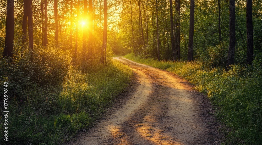 Fototapeta premium Sunlit forest path (12)