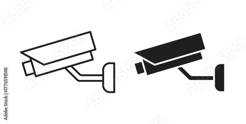 CCTV icons set isolated on white background flat vector illustration.