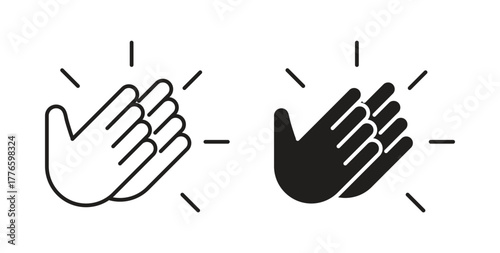 Clap icons set isolated on white background flat vector illustration.