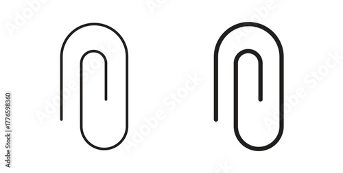 Clip icons set isolated on white background flat vector illustration.