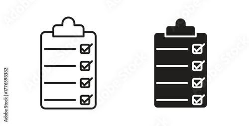 Clipboard icons set isolated on white background flat vector illustration.