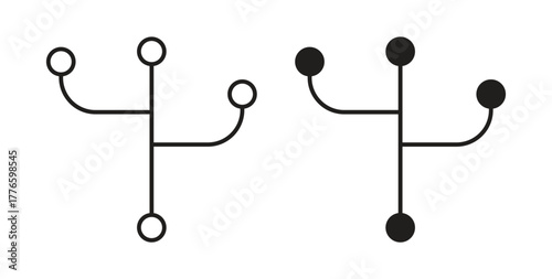 Code branch icons set isolated on white background flat vector illustration.