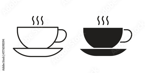 Coffee icons set isolated on white background flat vector illustration.