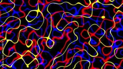 Neon Energy Lines Abstract Background horizontal 1
Vivid abstract background with glowing neon lines in red, blue, and yellow colors moving dynamically on a dark surface.