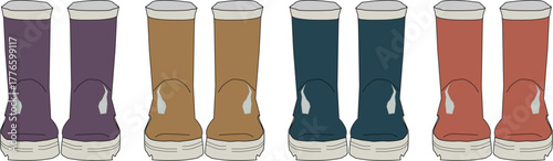 Colorful High Top Sneaker Lineup Stylish Footwear for Any Occasion