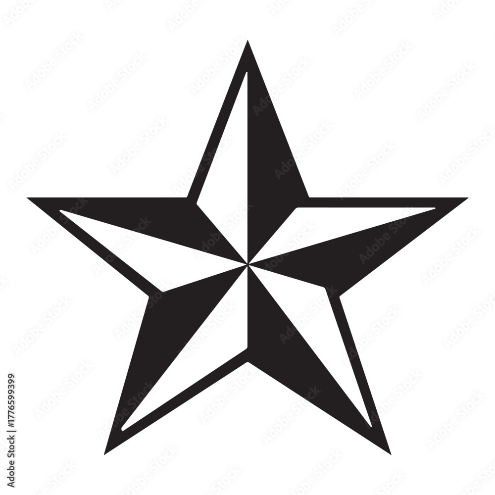 Obraz premium Modern Five Point Geometric Star Silhouette