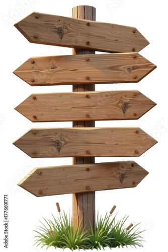 Wooden Signpost with Arrows Pointing Directions Nature Scene Outdoor Setting Natural Environment Aerial View