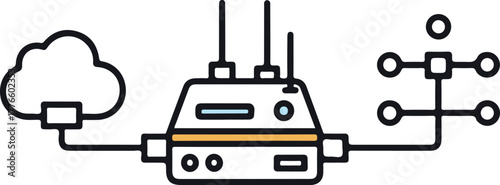 Network router connected to cloud and local data devices system