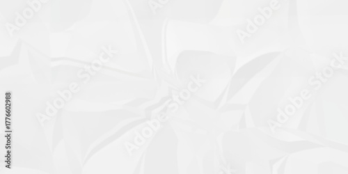 Crumple crushed aged white obsolete rumple craft design. wrinkle ripped creased white crumple aged closeup recycled document grunge paper background.	