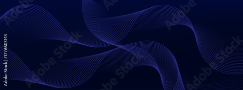 Light blue and red cuved rays glowing on dark blue background. High speed motion moving concept. suit for media design, presentation,