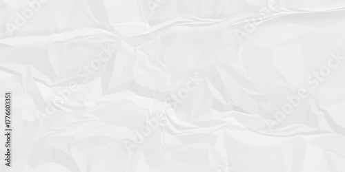 Crumple crushed aged white obsolete rumple craft design. wrinkle ripped creased white crumple aged closeup recycled document grunge paper background.	