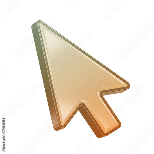 Sleek 3D Pointer Arrow Guiding User Action, Perfect for Website Design and Modern Tech Interface, Illustrating Navigation and Precision with a Contemporary Aesthetic