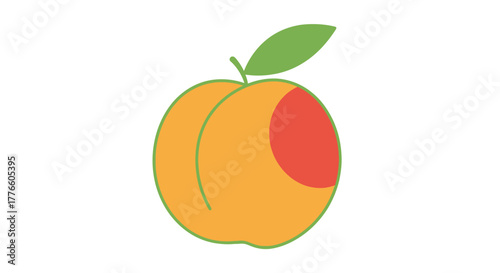 A ripe peach with a bite taken out of it.