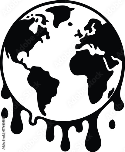 world map on black background