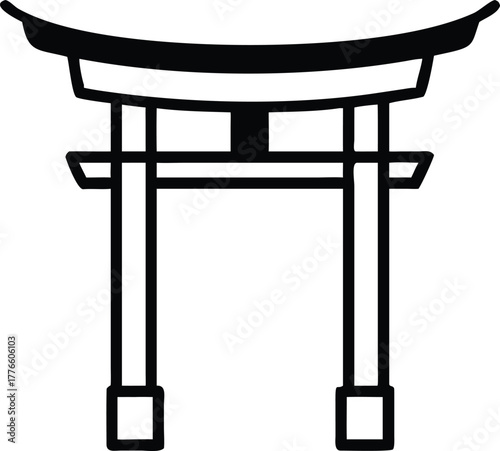 vector illustration of a japanese temple