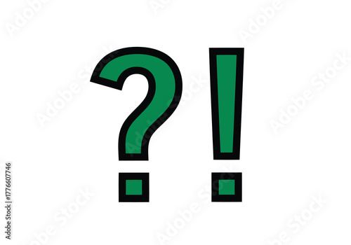 Green question mark and exclamation point