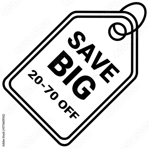  save big Icon, Line style icon vector illustration, Suitable for website, mobile app, print, presentation, infographic and any other project.