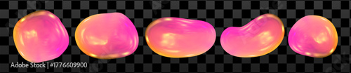 Holographic Y2K 3D blob with glossy iridescent texture. Fluid y2k metallic tones form a radiant 3D holographic blob.