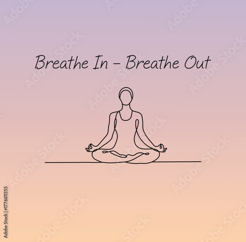 Woman meditating in lotus pose with inspirational text