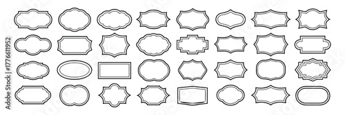 Collection of decorative vintage blank frames and borders for design elements vector pack