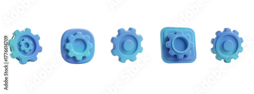 Soft 3D Claymorphic Settings Gear Icon, Neumorphic, Transparent Background