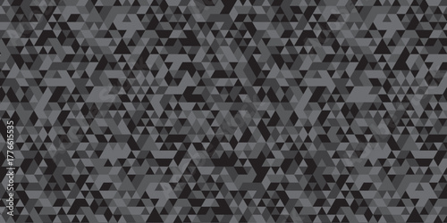abstract geometric black and gray low polygon triangle vector paper wallpaper origami background. gradient grid creative digital business triangular low textile design.	