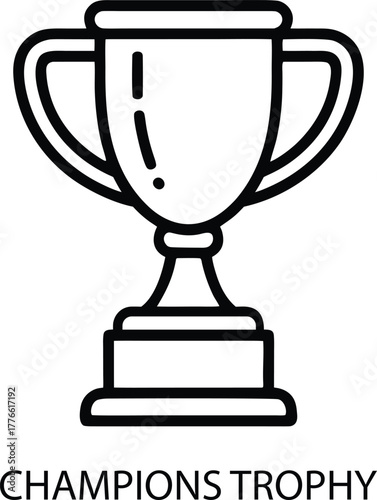 Champions Trophy Icon Design Displaying a Symbolic Representation of Victory and Triumph in Competition