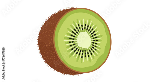 Vibrant Kiwi Slice: A Close-Up of Freshness and Texture.