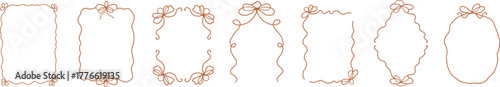 Elegant Bow Ribbon Frame Set | Decorative Vintage Border Collection (Vector)
