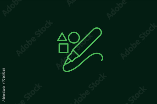 paint brush illustration in flat style design. Vector illustration.	