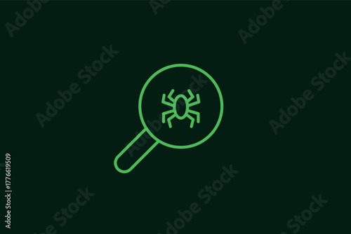 bug search illustration in flat style design. Vector illustration.	