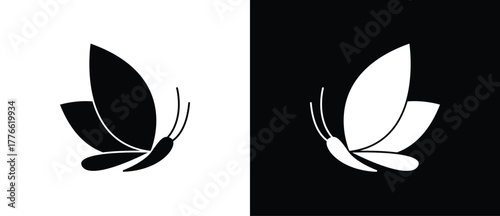 Butterfly icon. Flat icon of flying butterflay.