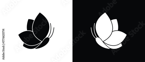 Butterfly icon. Flat icon of flying butterflay.