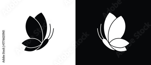 Butterfly icon. Flat icon of flying butterflay.