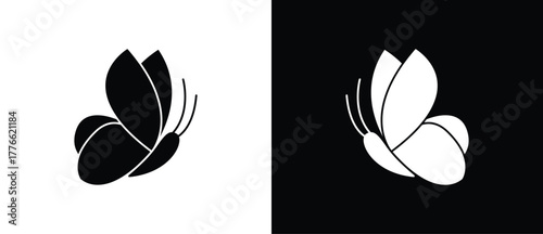 Butterfly icon. Flat icon of flying butterflay.