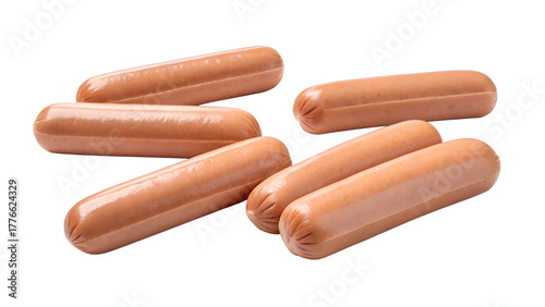 Fotografie Hot dogs sausages food meat delicious grilled bbq picnic party summer cookout re