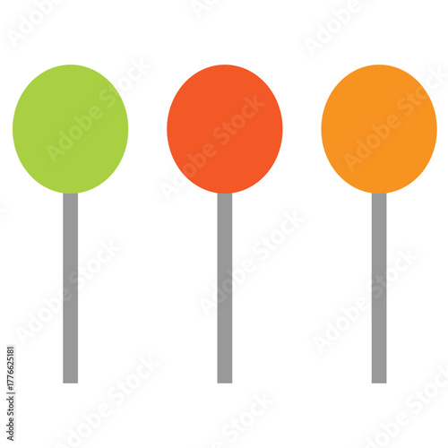 Colorful round lollipop vector icons