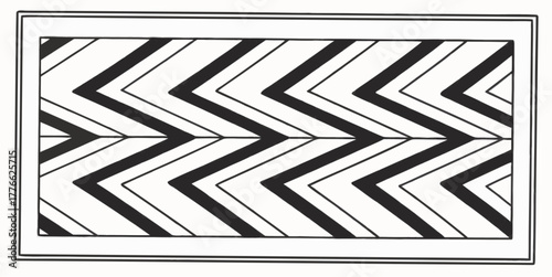 Black geometric maze pattern illustration for abstract design concept with success arrow symbol