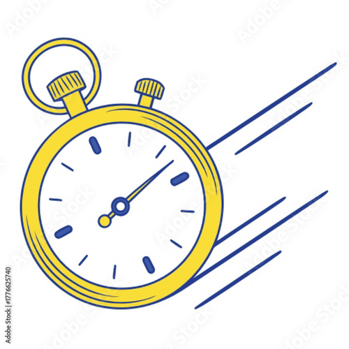 A stopwatch vector illustration showing time and speed as a sport icon for counting the seconds