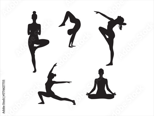 Yoga Silhouette Poses for Fitness and Relaxation