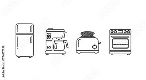 Minimalist kitchen appliances in linear design