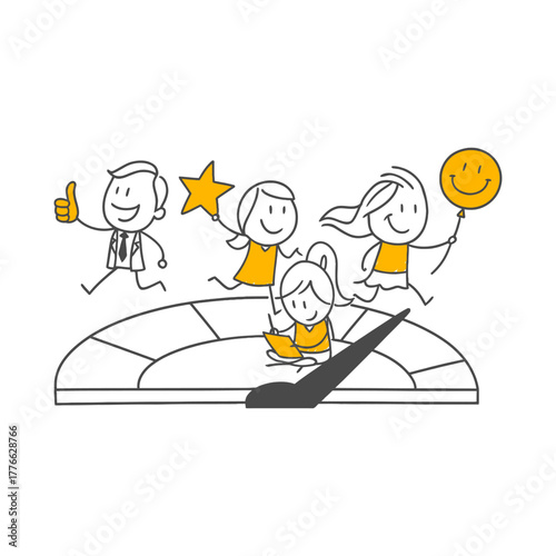 The Highly Motivated Team Progressing With Appreciation, Open To Learning, And Carrying The Joy Of Celebration On The High Performance Indicator.