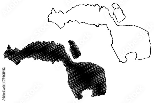 Amapa municipality (Amapa state, Municipalities of Brazil, Federative Republic of Brazil) map vector illustration, scribble sketch map