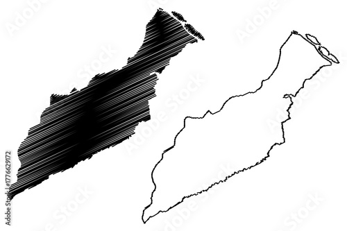 Alvaraes municipality (Amazonas state, Municipalities of Brazil, Federative Republic of Brazil) map vector illustration, scribble sketch Alvaraes map