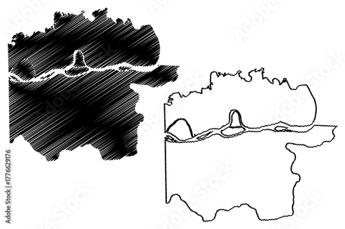 Amatura municipality (Amazonas state, Municipalities of Brazil, Federative Republic of Brazil) map vector illustration, scribble sketch Amatura map