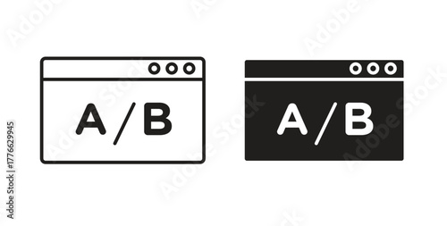 A B test icon line. eps 10 vector illustration