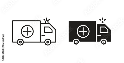 Ambulance icon line. eps 10 vector illustration